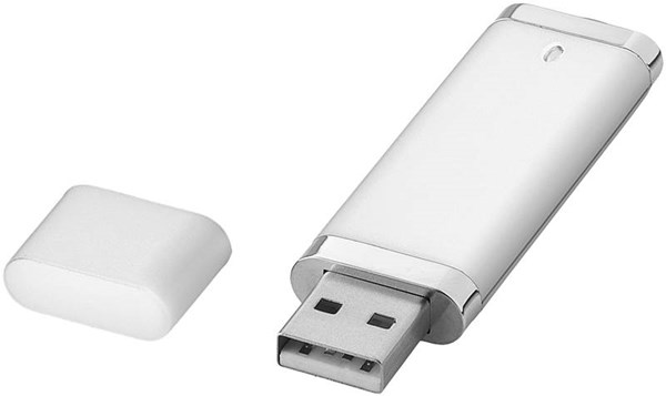 Obrázky: Stříbrný plastový USB flash disk 4GB s krytkou