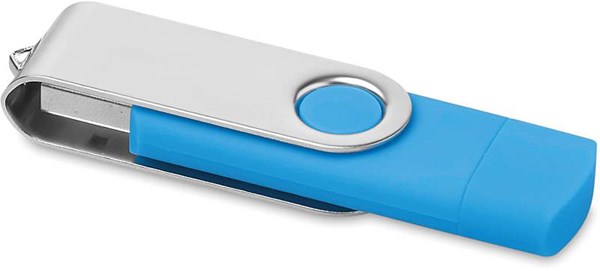 Obrázky: OTG Twister flash disk 4 GB s micro USB,tyrkysový
