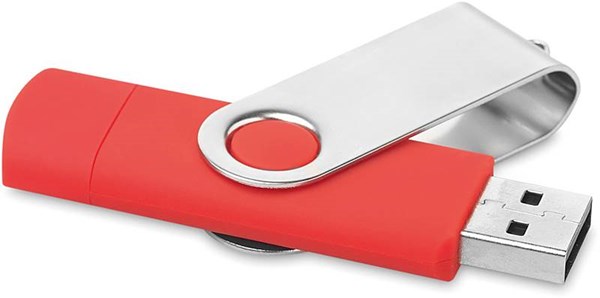 Obrázky: OTG Twister flash disk 4 GB s micro USB,červený, Obrázek 3