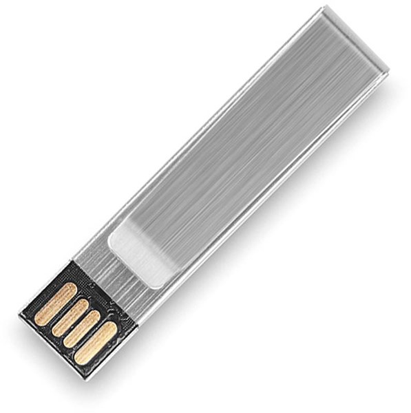 Obrázky: Stříbrný hliníkový flash disk  4GB s klipem