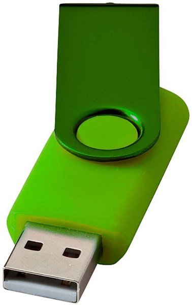 Obrázky: Twister metal zelený USB flash disk, 4GB