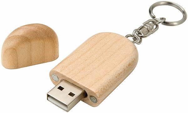 Obrázky: USB flash disk z javorového dřeva 4G s klíčenkou
