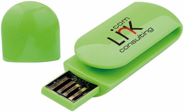 Obrázky: Clip zelený USB flash disk ve tvaru klipu 4GB