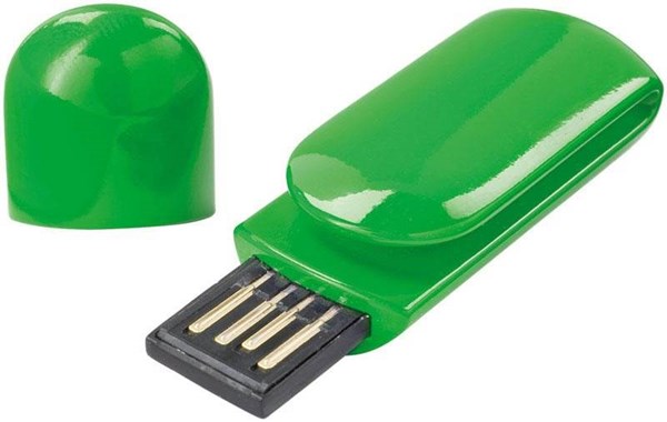 Obrázky: Clip zelený USB flash disk ve tvaru klipu 4GB, Obrázek 2