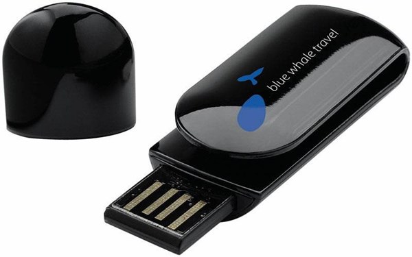 Obrázky: Clip černý USB flash disk ve tvaru klipu  4GB