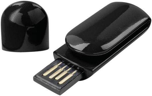 Obrázky: Clip černý USB flash disk ve tvaru klipu  4GB, Obrázek 2