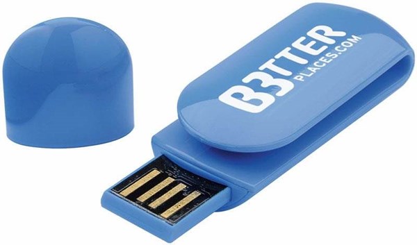Obrázky: Clip modrý USB flash disk ve tvaru klipu  4GB