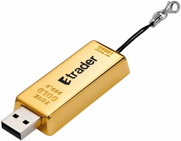 Obrázky: Gold USB flash disk ve tvaru zlaté cihličky 4GB