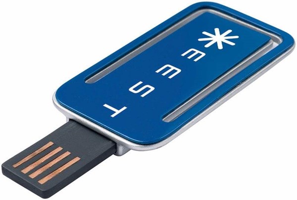 Obrázky: Bookmark modrý USB flash disk-záložka s klipem 4GB