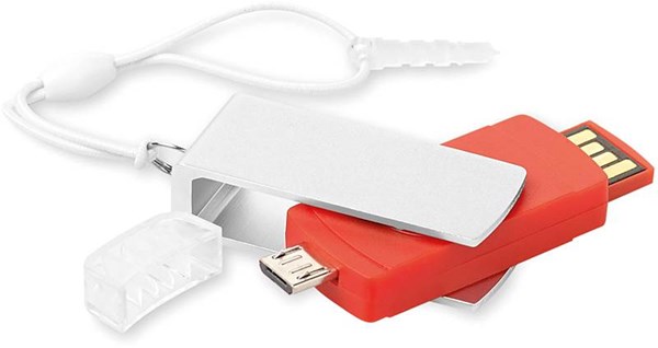 Obrázky: OTG Flash USB flash disk 8 GB s micro USB,červený, Obrázek 4