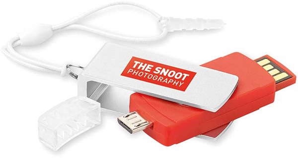 Obrázky: OTG Flash USB flash disk 8 GB s micro USB,červený, Obrázek 5