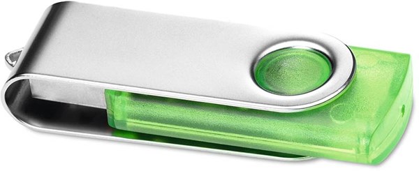 Obrázky: Twister Transtech zeleno-stříbrný USB disk 8GB
