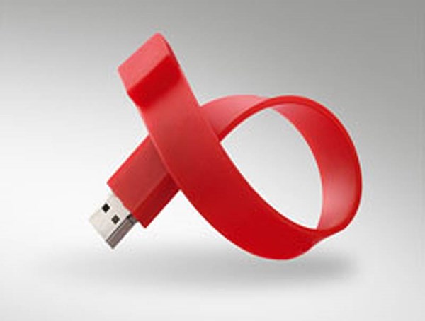 Obrázky: Wristflash USB disk červený náramek 8GB, Obrázek 3