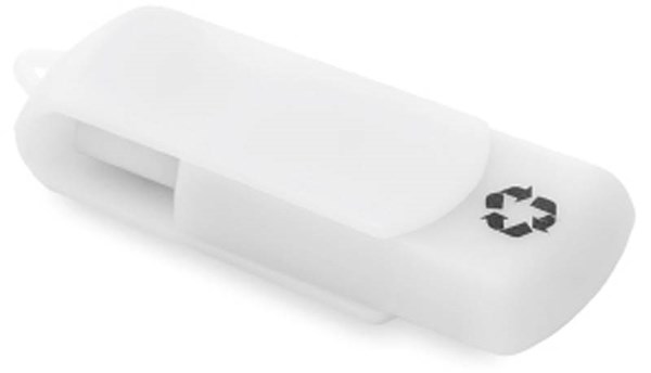 Obrázky: Recycloflash bílý otočný USB disk 8GB