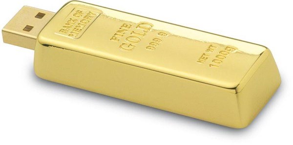 Obrázky: Memogold USB flash disk - tvar zlaté cihličky 8GB, Obrázek 2