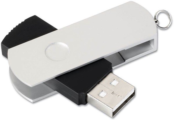 Obrázky: Metalflash stříbrný hliníkový rotační USB disk 8GB, Obrázek 2