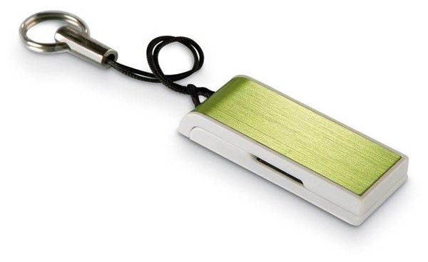 Obrázky: Datamini zelený vysouvací USB disk s poutkem 8GB