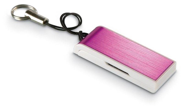 Obrázky: Datamini fuchsie vysouvací USB disk s poutkem 8GB