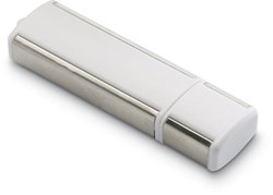 Obrázky: Lineaflash bílo-stříbrný USB disk s uzávěrem 8GB