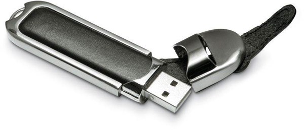 Obrázky: Datashield černé USB, kovově - kožené pouzdro 8GB, Obrázek 2