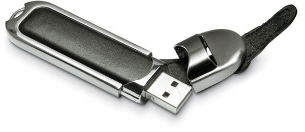 Obrázky: Datashield černé USB, kovově - kožené pouzdro 8GB, Obrázek 3