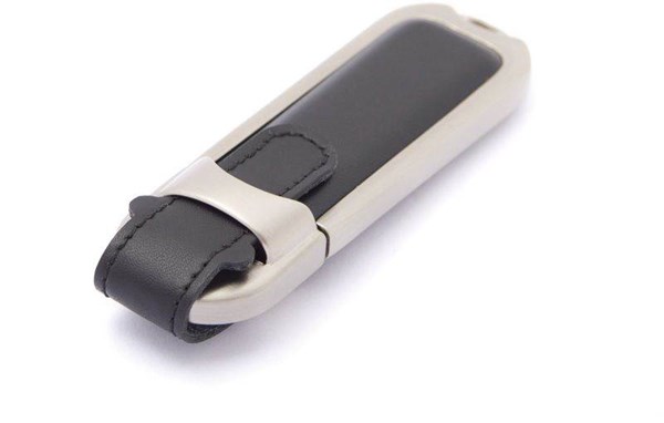 Obrázky: Datashield černé USB, kovově - kožené pouzdro 8GB, Obrázek 4