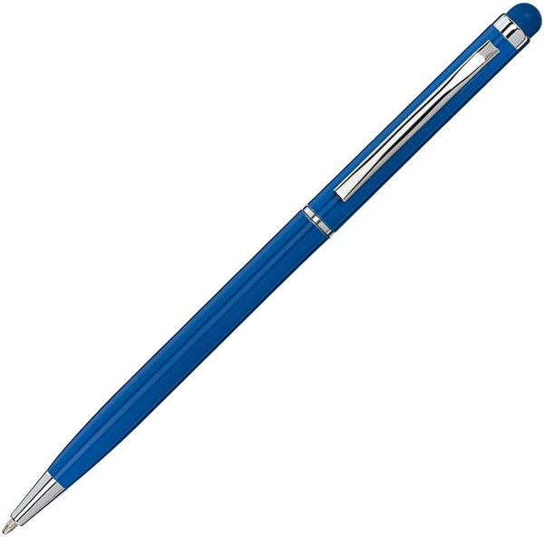 Obrázky: Modré hliníkové kuličkové pero a stylus - ČN