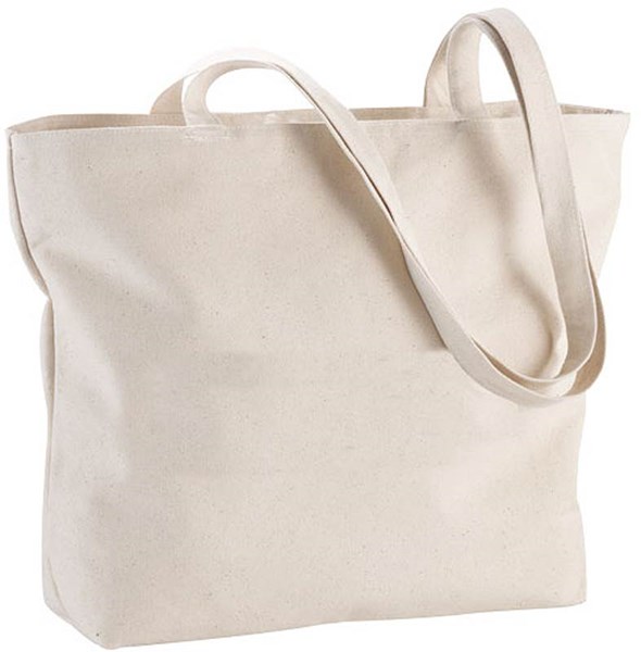 Obrázky: Přírodní nákupní taška na zip, 320g/m2, Obrázek 2