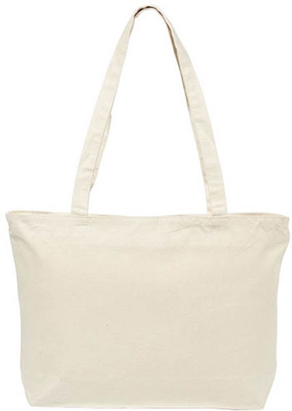 Obrázky: Přírodní nákupní taška na zip, 320g/m2, Obrázek 7