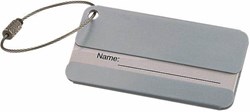 Obrázky: Stříbrná hliníková visačka/jmenovka na kufr