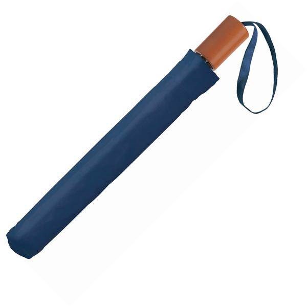 Obrázky: Modrý skládací deštník, rovná  rukojeť, Obrázek 3