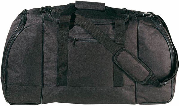 Obrázky: Černá cestovní polyesterová taška,2boční kapsy