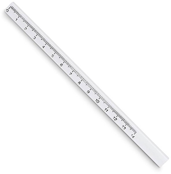 Obrázky: Bílá tesařská tužka s pravítkem 14 cm