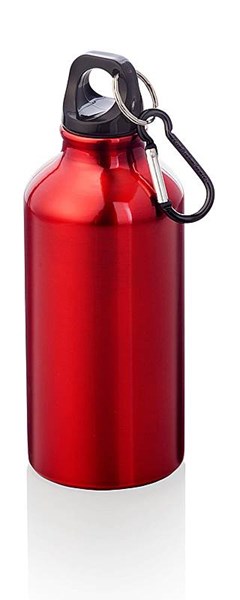 Obrázky: Červená hliníková láhev 0,4 litru s karabinou