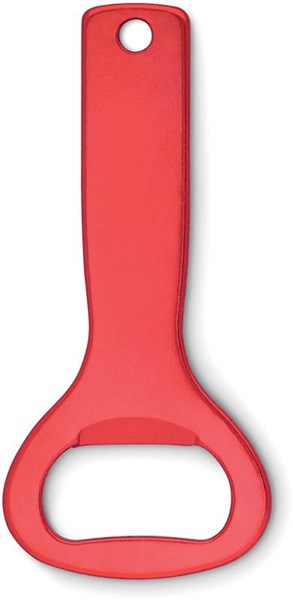 Obrázky: Červený lesklý hliníkový otvírák na láhve