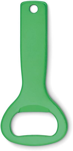 Obrázky: Zelený lesklý hliníkový otvírák na láhve