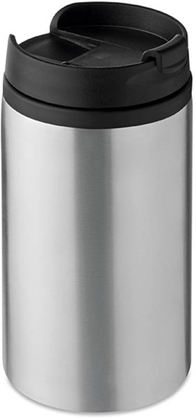 Obrázky: Stříbrný dvoustěnný nerezový hrnek, objem 250 ml