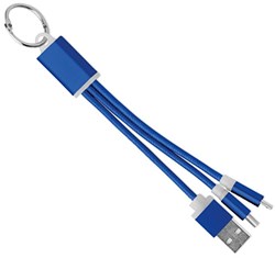 Obrázky: Nabíjecí kabel/klíčenka 3v1, modrý