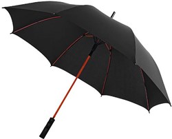 Obrázky: Černý autom. deštník 23" s červenými doplňky