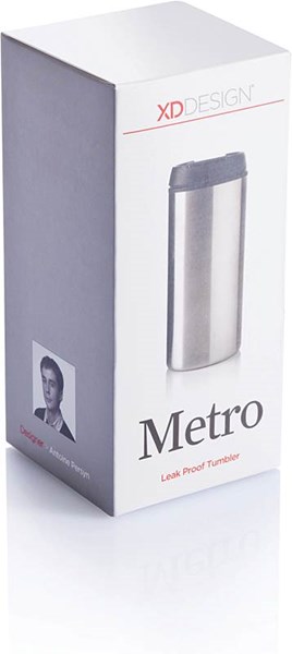 Obrázky: Stříbrno-černý termohrnek 300 ml s víčkem, Obrázek 2