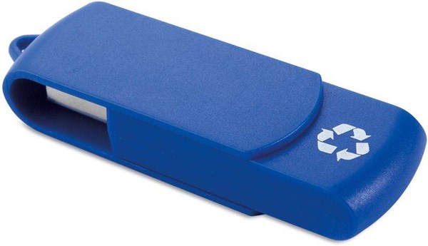 Obrázky: Recycloflash modrý otočný USB disk 4GB