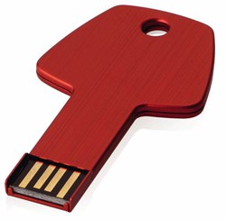 Obrázky: Červený hliníkový USB flash disk 8GB, tvar klíče