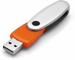 Obrázky: Rotating oranžový rotační USB flash disk 8GB