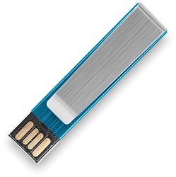 Obrázky: Modrý hliníkový flash disk 8GB s klipem