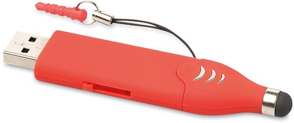 Obrázky: OTG Touch USB flash disk 16 GB se stylusem,červený, Obrázek 2