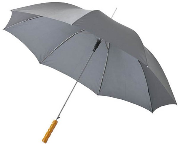 Obrázky: Šedý automatický deštník, tvarovaná rukojeť