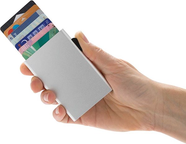 Obrázky: Stříbrné RFID hliníkové pouzdro na karty, Obrázek 3