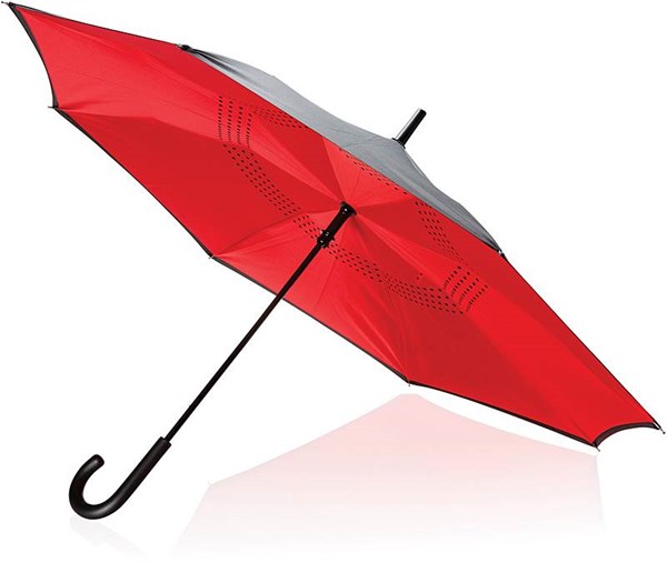 Obrázky: Červený manuální oboustranný deštník, Obrázek 1