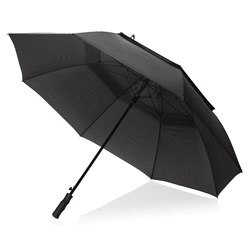 Obrázky: Černý odolný deštník z dvojvrstvého polyesteru