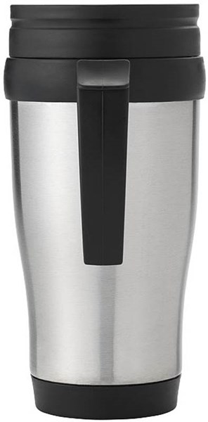 Obrázky: Stříbrný nerez termohrnek s černým víčkem, 380ml, Obrázek 3